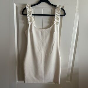 Likely Cream Ruffle-Strap Midi Dress Bridal